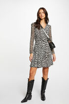 Straight dress with abstract print multicolored women
