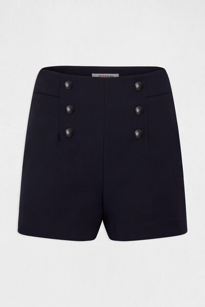 Straight city shorts with buttons navy ladies'