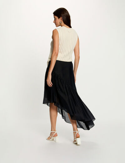 Asymmetric high-waisted skirt navy blue women