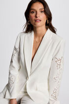 Blazer laced sleeves white women
