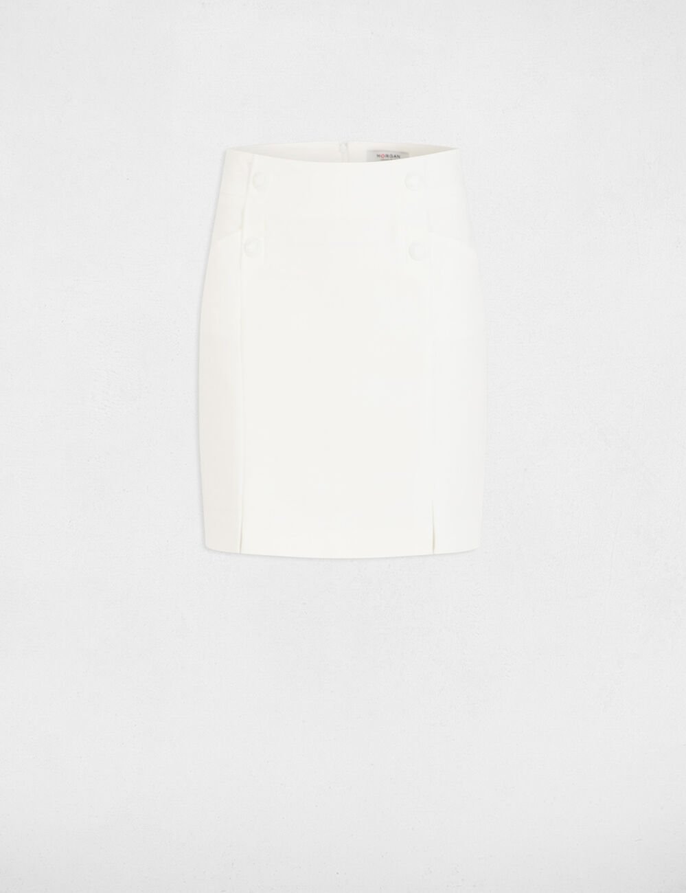 Mini skirt with buttons ivory women