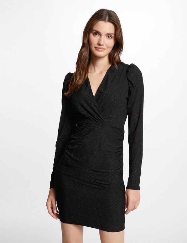 draped fitted midi dress black women Draped fitted midi dress black women