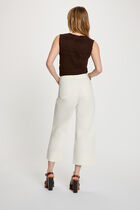 Wide-leg high-waisted cropped trousers white women