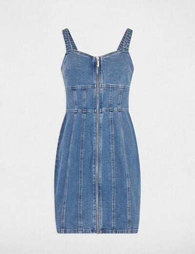 Mini fitted denim dress stone wash denim women