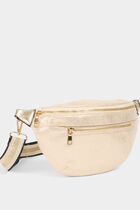 Sac banane métallisé jaune or femme
