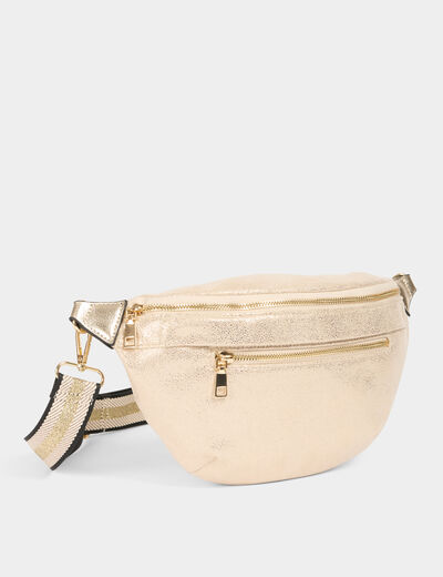 Metallised sling bag gold yellow women