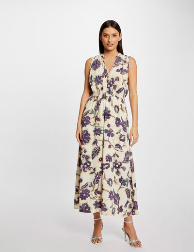 Maxi A-line dress with floral print multico ladies'
