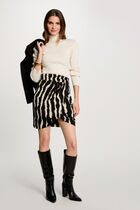 Ribbed jumper turtleneck ivory women
