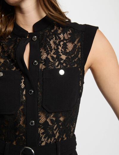 Straight mini lace dress black women
