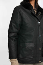 Reversible coated parka black women