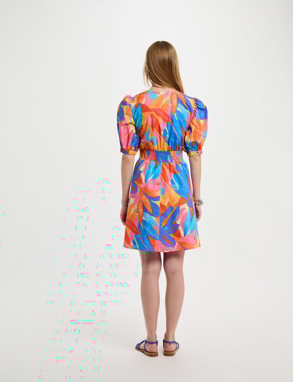 Printed mini A-line dress multicolor women