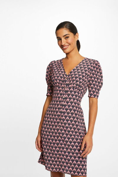 Straight dress with abstract print multico ladies'