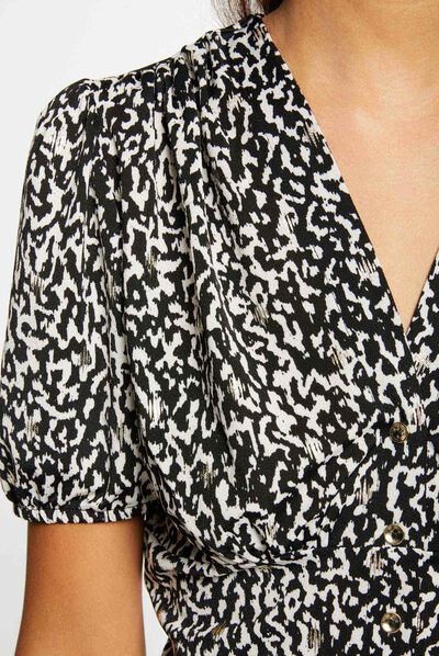 T-shirt animal print with buttons multico ladies'