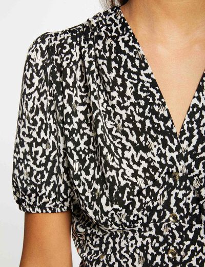 T-shirt animal print with buttons multico ladies'