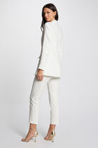 Waisted satin jacket ecru women