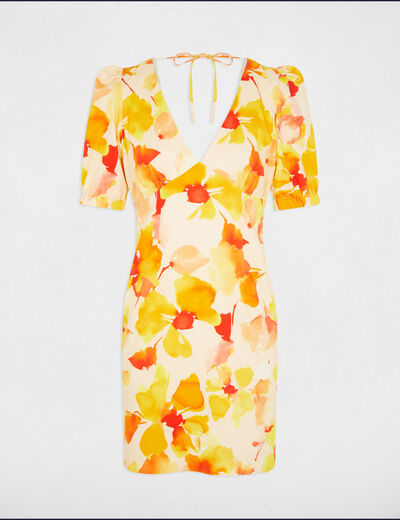 Printed mini straight dress multicolored women