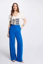 Wide leg trousers electric blue women