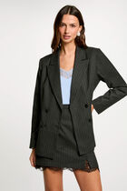 Blazer with stripes dark grey women
