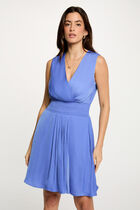 Mini loose straight dress lavender blue women