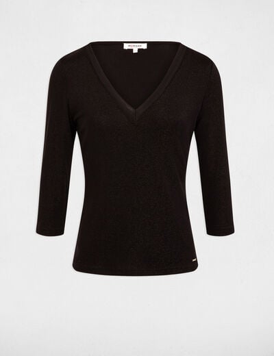 3/4-length sleeved t-shirt black women