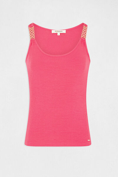 Vest top straps with ornaments pink ladies'