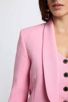 Shawl collar blazer light pink women