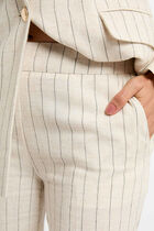 Striped wide leg trousers beige women
