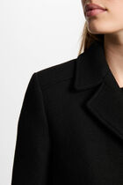 Belted long coat black women