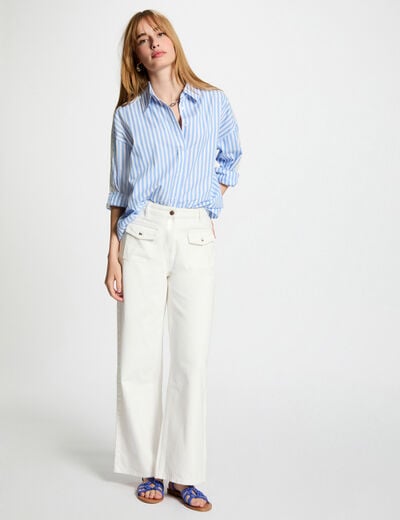 Striped long-sleeved shirt multicolor women