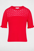 Short-sleeve sweater red women