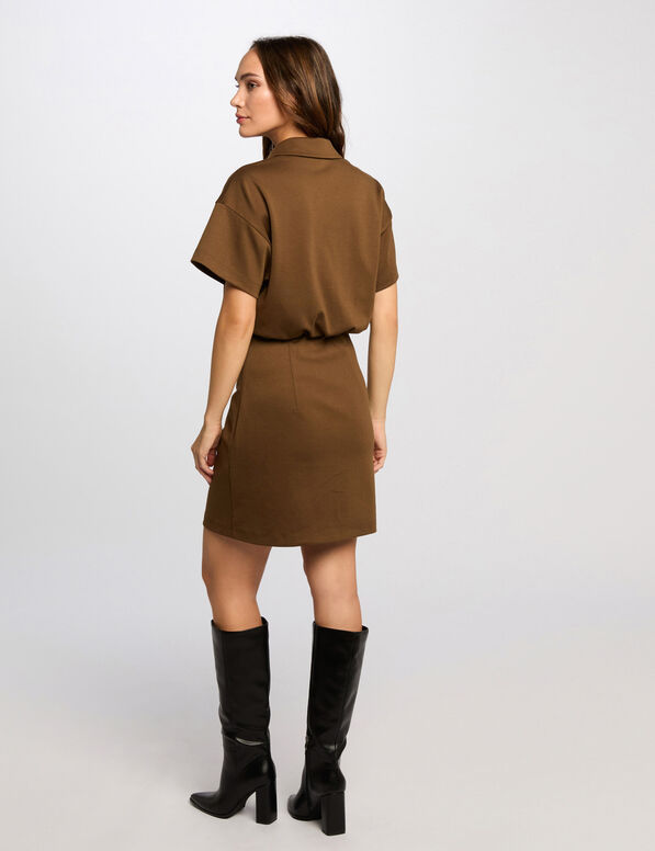 Robe courte ajustée vert kaki femme