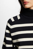 Stripped jumper turtleneck navy women