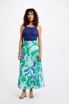 Knitted top wide straps electric blue women
