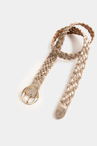 Braided belt with rhinestones gold yellow women
