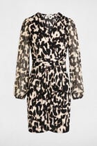 Robe courte ajust�e imprim�e multicolore femme