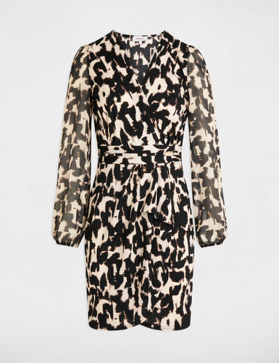 Printed fitted mini dress multicolor women