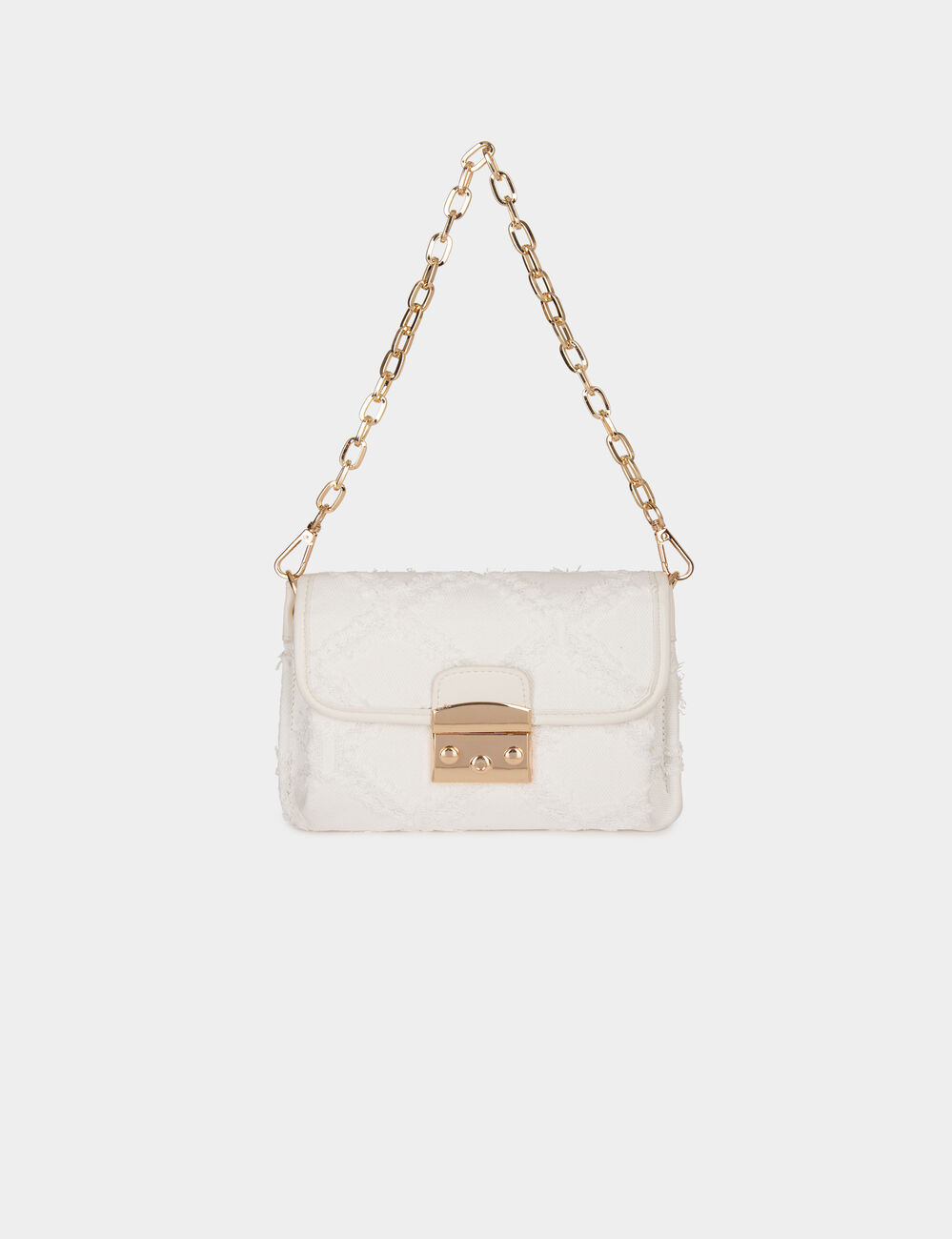 Clutch bag with fringes ivory women