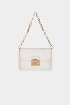 Clutch bag with fringes ivory women