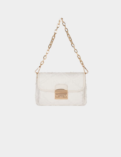 Clutch bag with fringes ivory ladies'