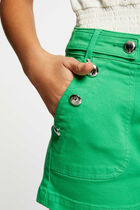 Fitted short with buttons green women