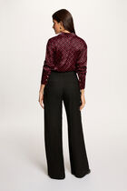 Wide leg trousers with darts black women