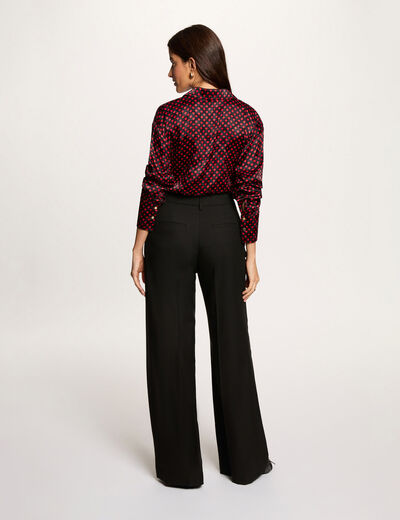 Wide leg trousers with darts black women
