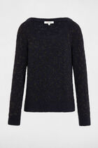 Printed jumper round neck navy women