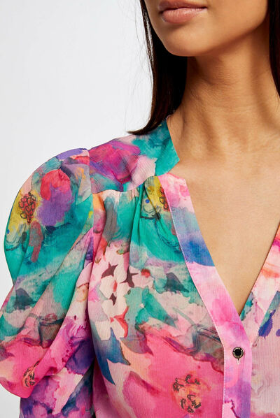 Printed short-sleeved shirt multico ladies'