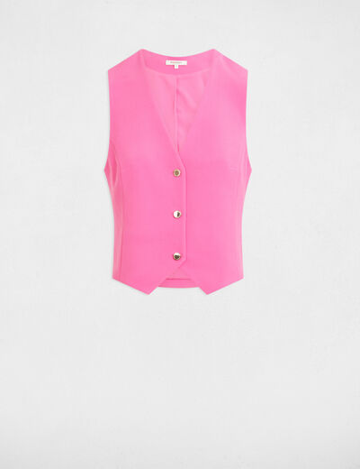 Sleeveless cardigan V-neck pink women