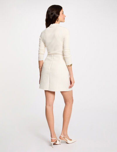 Mini tweed skirt ivory women
