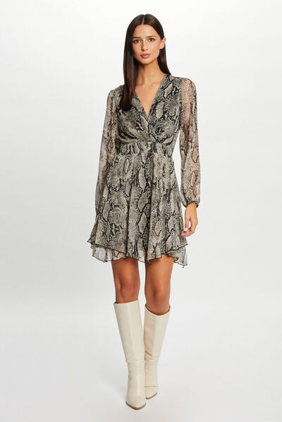 A-line dress with snake print multico ladies'
