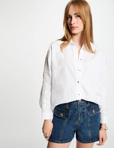 Long-sleeved shirt white women
