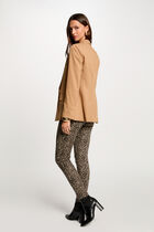 Short buttoned blazer camel women