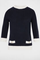 Long-sleeved jumper navy blue women